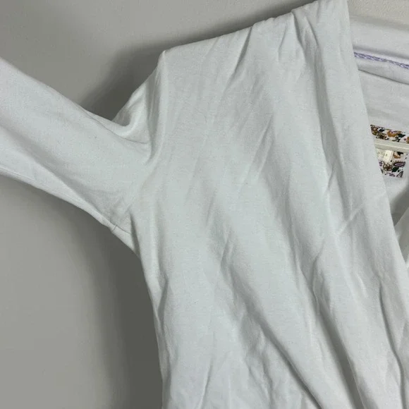 Anthropologie Maeve‎ Curran White Long Sleeve Top Womens Size XS Faux Wrap Boho - Picture 10 of 16